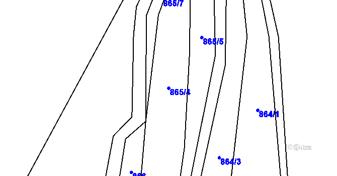 Parcela st. 865/4 v KÚ Tisovec, Katastrální mapa
