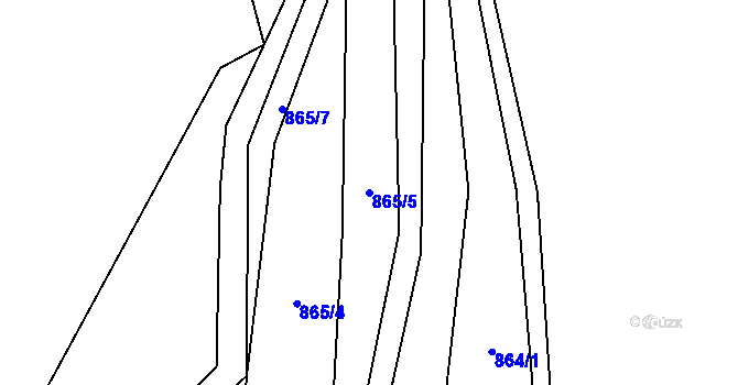 Parcela st. 865/5 v KÚ Tisovec, Katastrální mapa