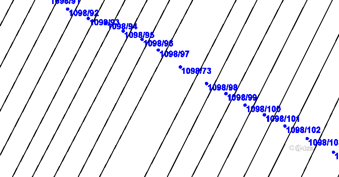 Parcela st. 1098/73 v KÚ Tisovec, Katastrální mapa