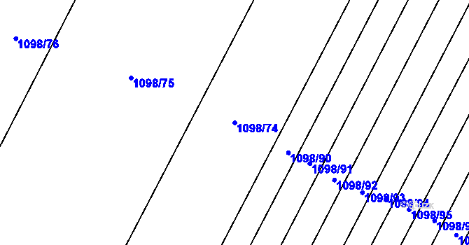 Parcela st. 1098/74 v KÚ Tisovec, Katastrální mapa