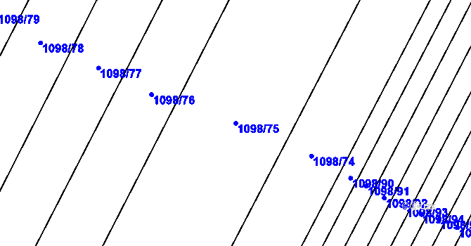 Parcela st. 1098/75 v KÚ Tisovec, Katastrální mapa