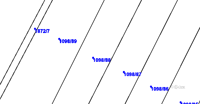 Parcela st. 1098/88 v KÚ Tisovec, Katastrální mapa