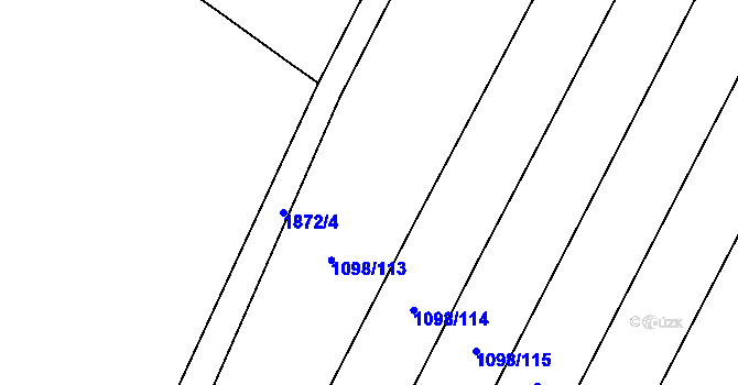 Parcela st. 1098/113 v KÚ Tisovec, Katastrální mapa