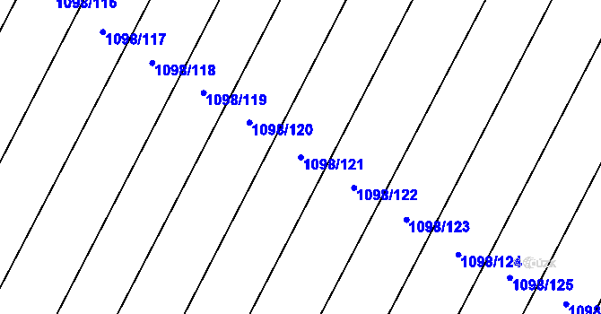 Parcela st. 1098/121 v KÚ Tisovec, Katastrální mapa