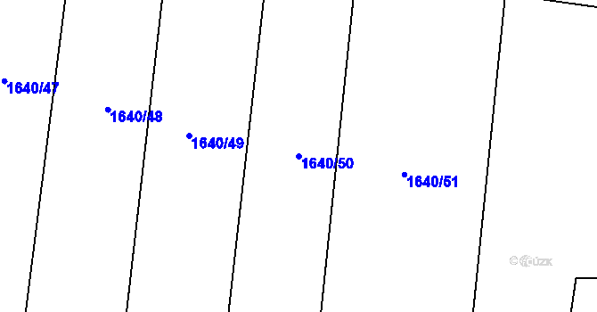 Parcela st. 1640/50 v KÚ Tisovec, Katastrální mapa