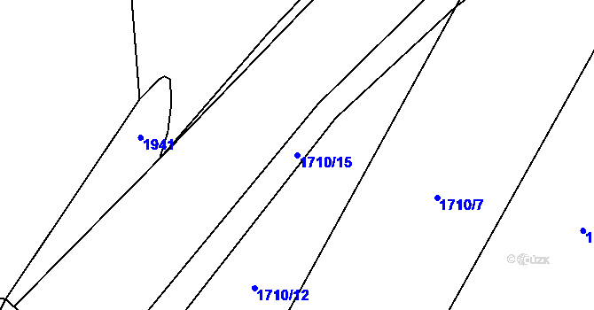 Parcela st. 1710/15 v KÚ Tisovec, Katastrální mapa