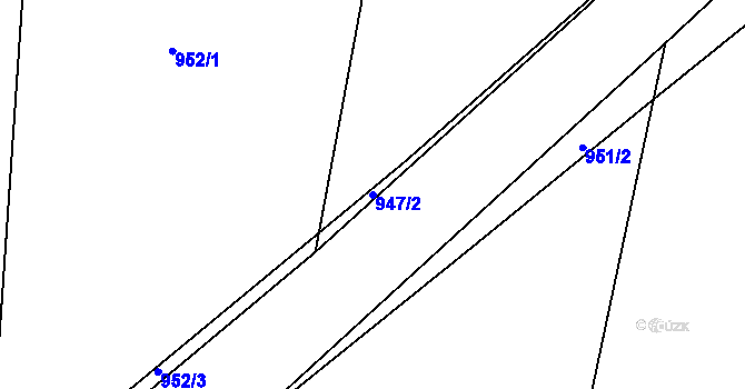 Parcela st. 947/2 v KÚ Tisovec, Katastrální mapa
