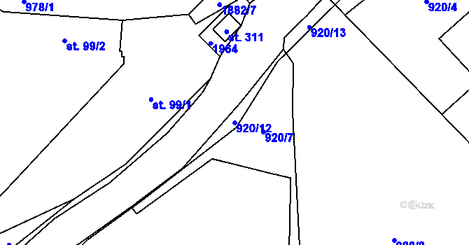 Parcela st. 920/12 v KÚ Tisovec, Katastrální mapa