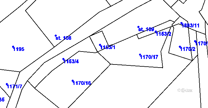 Parcela st. 1170/19 v KÚ Tisovec, Katastrální mapa