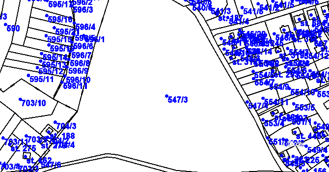 Parcela st. 547 v KÚ Chrást u Tišic, Katastrální mapa