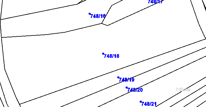 Parcela st. 748/18 v KÚ Kozly u Tišic, Katastrální mapa
