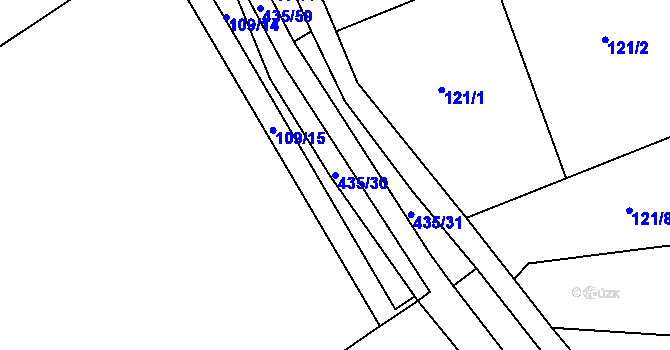 Parcela st. 435/30 v KÚ Tišice, Katastrální mapa