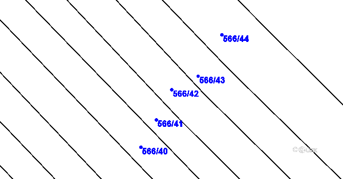 Parcela st. 566/42 v KÚ Tišnov, Katastrální mapa
