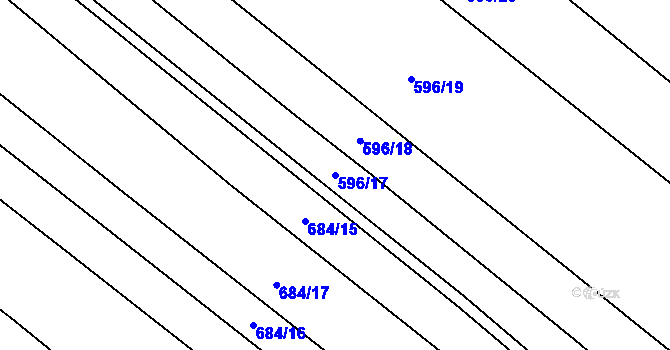 Parcela st. 596/17 v KÚ Tišnov, Katastrální mapa