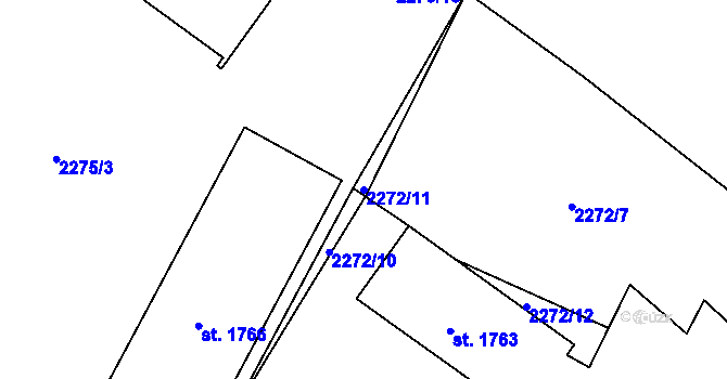 Parcela st. 2272/11 v KÚ Tišnov, Katastrální mapa