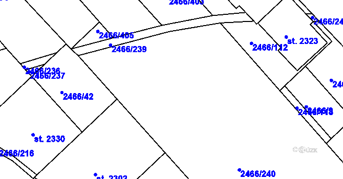 Parcela st. 2466/241 v KÚ Tišnov, Katastrální mapa
