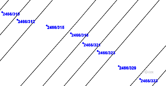 Parcela st. 2466/321 v KÚ Tišnov, Katastrální mapa