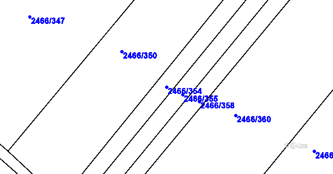 Parcela st. 2466/354 v KÚ Tišnov, Katastrální mapa