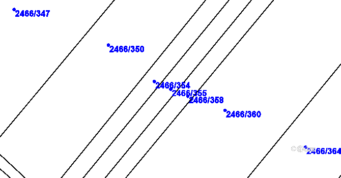 Parcela st. 2466/355 v KÚ Tišnov, Katastrální mapa