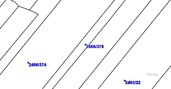 Parcela st. 2466/378 v KÚ Tišnov, Katastrální mapa