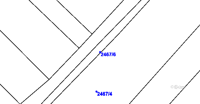 Parcela st. 2467/6 v KÚ Tišnov, Katastrální mapa