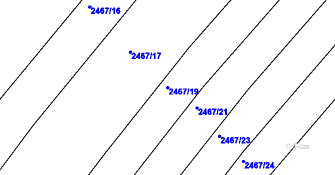 Parcela st. 2467/19 v KÚ Tišnov, Katastrální mapa