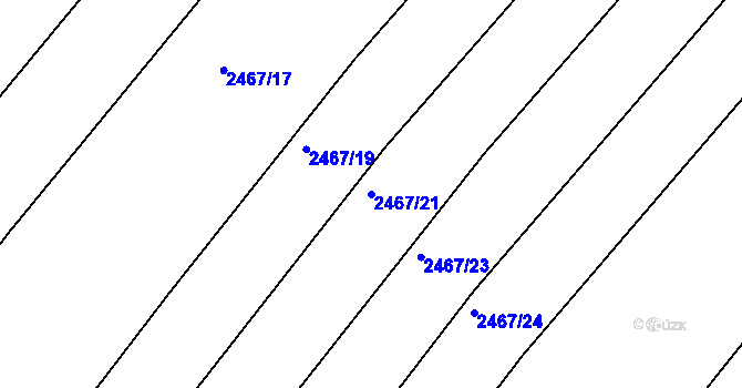 Parcela st. 2467/21 v KÚ Tišnov, Katastrální mapa