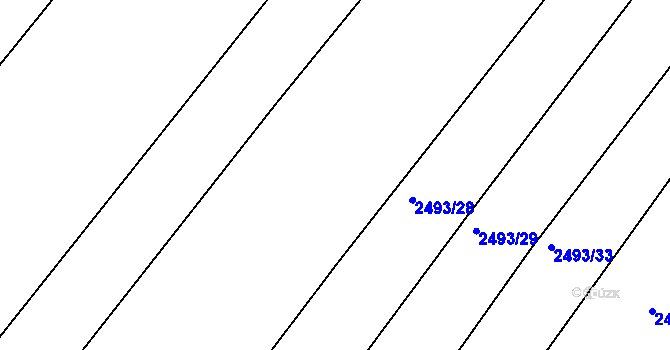 Parcela st. 2493/27 v KÚ Tišnov, Katastrální mapa
