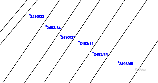 Parcela st. 2493/41 v KÚ Tišnov, Katastrální mapa