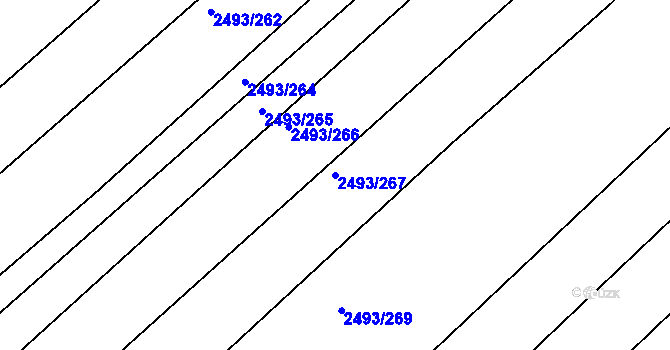 Parcela st. 2493/267 v KÚ Tišnov, Katastrální mapa