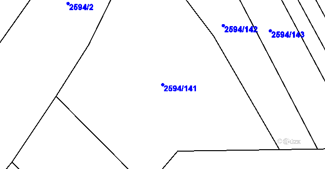 Parcela st. 2594/141 v KÚ Tišnov, Katastrální mapa