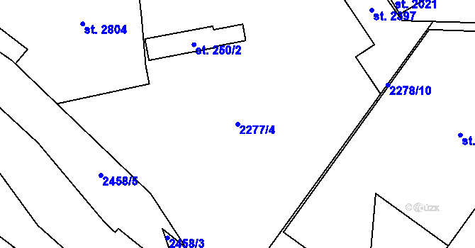 Parcela st. 2277/4 v KÚ Tišnov, Katastrální mapa