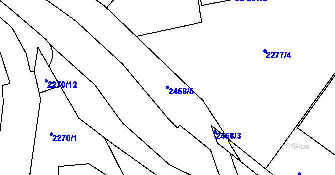 Parcela st. 2458/5 v KÚ Tišnov, Katastrální mapa