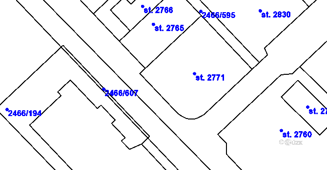 Parcela st. 2466/588 v KÚ Tišnov, Katastrální mapa