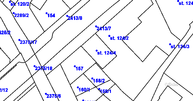 Parcela st. 124/4 v KÚ Tišnov, Katastrální mapa