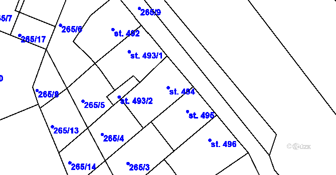 Parcela st. 494 v KÚ Tišnov, Katastrální mapa