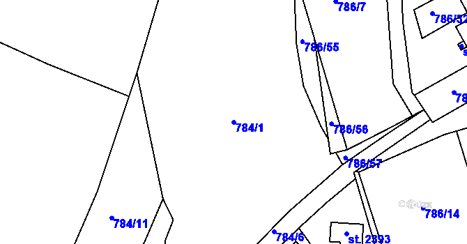 Parcela st. 784/1 v KÚ Tišnov, Katastrální mapa