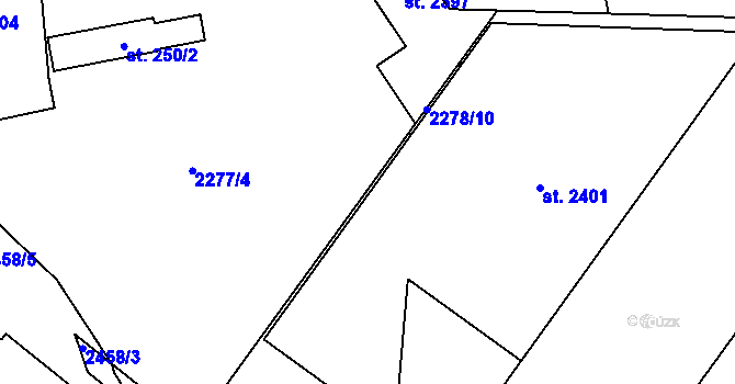 Parcela st. 2277/1 v KÚ Tišnov, Katastrální mapa