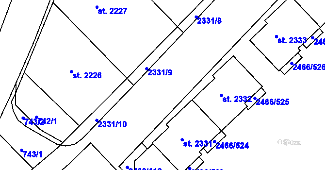Parcela st. 2466/18 v KÚ Tišnov, Katastrální mapa
