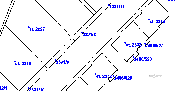 Parcela st. 2466/19 v KÚ Tišnov, Katastrální mapa