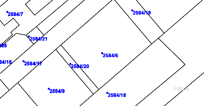 Parcela st. 2584/6 v KÚ Tišnov, Katastrální mapa
