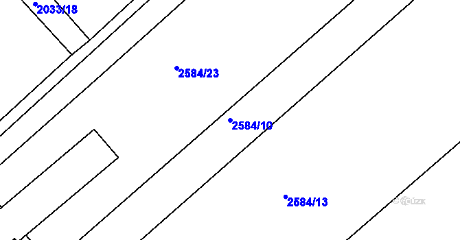 Parcela st. 2584/10 v KÚ Tišnov, Katastrální mapa