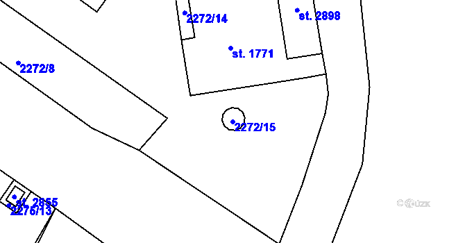 Parcela st. 2272/15 v KÚ Tišnov, Katastrální mapa