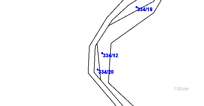 Parcela st. 334/12 v KÚ Předklášteří, Katastrální mapa