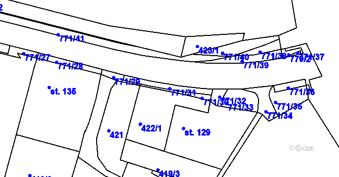 Parcela st. 771/31 v KÚ Předklášteří, Katastrální mapa