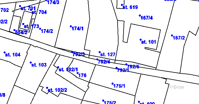 Parcela st. 127 v KÚ Předklášteří, Katastrální mapa