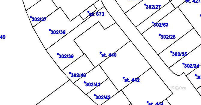 Parcela st. 440 v KÚ Předklášteří, Katastrální mapa