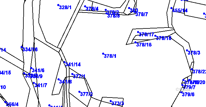 Parcela st. 378/1 v KÚ Předklášteří, Katastrální mapa