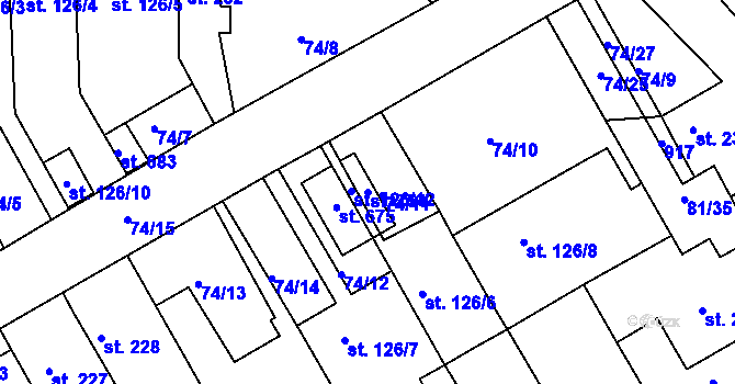 Parcela st. 754 v KÚ Předklášteří, Katastrální mapa