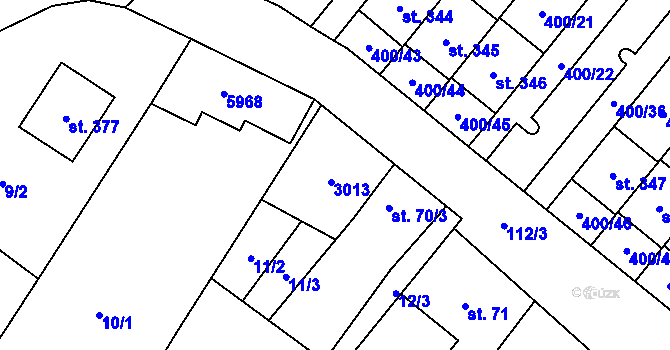 Parcela st. 70/2 v KÚ Tištín, Katastrální mapa